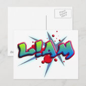 Vorname Liam mit ! als i Postkarte (Vorne/Hinten)