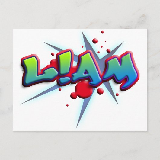 Vorname Liam mit ! als i Postkarte (Vorderseite)