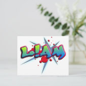 Vorname Liam mit ! i Postkarte (Stehend Vorderseite)