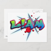 Vorname Liam mit ! i Postkarte (Vorne/Hinten)