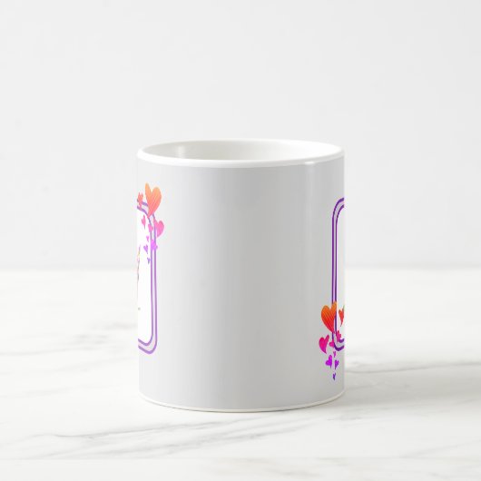 Vorname Lila farbiges Herz Anfangsmonogramm Kaffeetasse (Mittel)