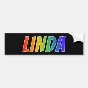 Vorname "LINDA": Fun Rainbow Coloring Autoaufkleber