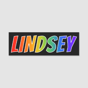 Vorname "LINDSEY": Fun Rainbow Coloring Namensschild