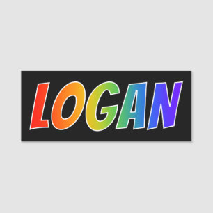 Vorname "LOGAN": Spaß-Regenbogen-Farbton Namensschild