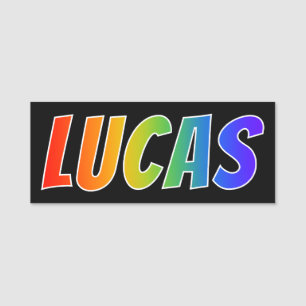 Vorname "LUCAS": Spaß-Regenbogen-Farbton Namensschild