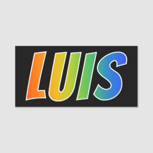 Vorname "LUIS": Spaß-Regenbogen-Farbton Namensschild