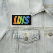 Vorname "LUIS": Spaß-Regenbogen-Farbton Namensschild (Beispiel)
