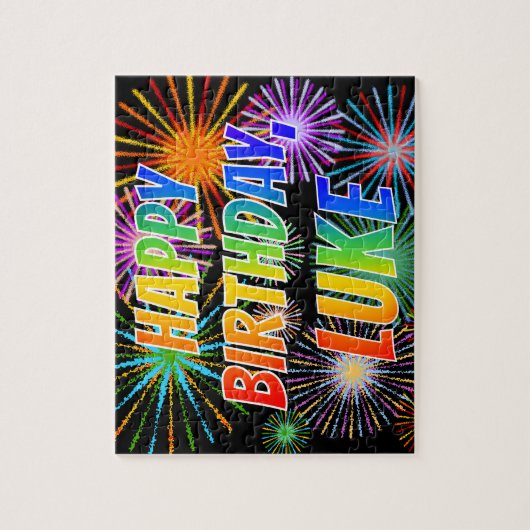 Vorname "LUKE", Fun "HAPPY BIRTHDAY" Puzzle (Vertikal)