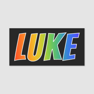 Vorname "LUKE": Spaß-Regenbogen-Farbton Namensschild