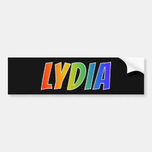 Vorname "LYDIA": Fun Rainbow Coloring Autoaufkleber