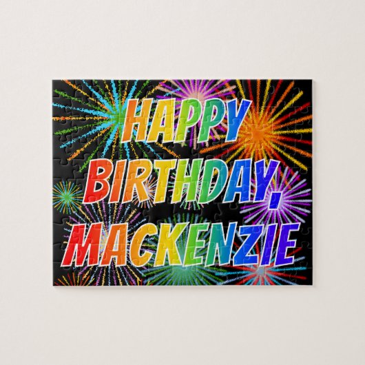 Vorname "MACKENZIE", Fun "HAPPY BIRTHDAY" Puzzle (Horizontal)