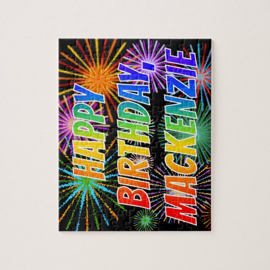 Vorname "MACKENZIE", Fun "HAPPY BIRTHDAY" Puzzle (Vertikal)