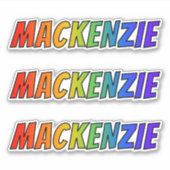 Vorname "MACKENZIE" mit/ Fun Rainbow Coloring Aufkleber (Vorderseite)