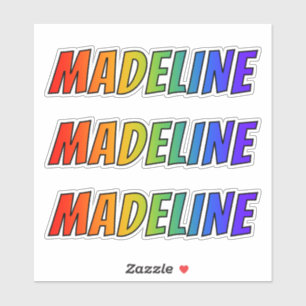 Vorname "MADELINE" mit/ Fun Rainbow Coloring Aufkleber