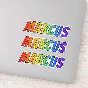 Vorname "MARCUS" mit Spaß-Regenbogen-Farbton Aufkleber