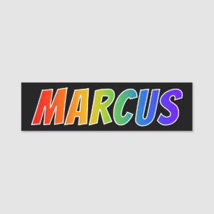 Vorname "MARCUS": Spaß-Regenbogen-Farbton Namensschild