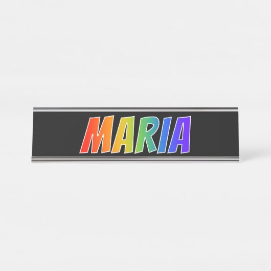 Vorname "MARIA": Fun Rainbow Coloring Schreibtischnamensplakette (Vorderseite )