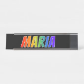 Vorname "MARIA": Fun Rainbow Coloring Schreibtischnamensplakette (Vorderseite )
