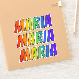 Vorname "MARIA" mit Fun Rainbow Colour Aufkleber