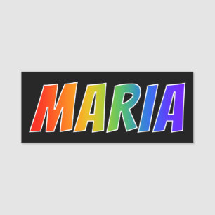 Vorname "MARIA": Spaß-Regenbogen-Farbton Namensschild