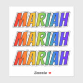 Vorname "MARIAH" mit/ Fun Rainbow Coloring Aufkleber (Blatt)
