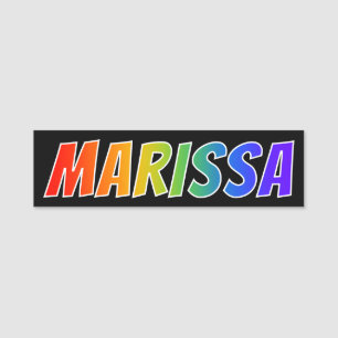 Vorname "MARISSA": Spaß-Regenbogen-Farbton Namensschild