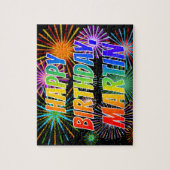 Vorname "MARTIN", Spaß "GLÜCKLICHER GEBURTSTAG" Puzzle (Vertikal)