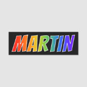 Vorname "MARTIN": Spaß-Regenbogen-Farbton Namensschild (Vorderseite)