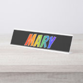 Vorname "MARY": Fun Rainbow Coloring Schreibtischnamensplakette (Vorderseite )