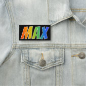 Vorname "max": Spaß-Regenbogen-Farbton Namensschild (Beispiel)