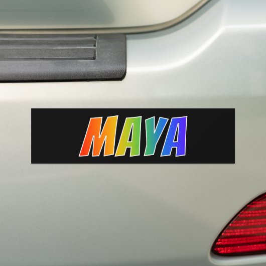 Vorname "MAYA": Fun Rainbow Coloring Autoaufkleber (Auf Auto)