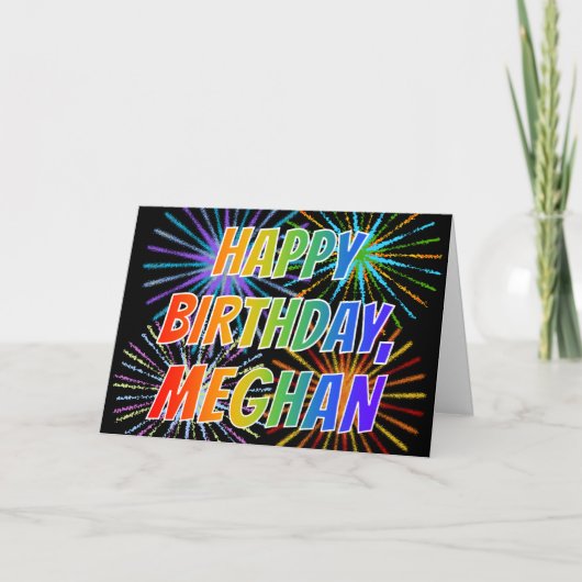 Vorname "MEGHAN" Fun "HAPPY BIRTHDAY" Karte (Vorderseite)