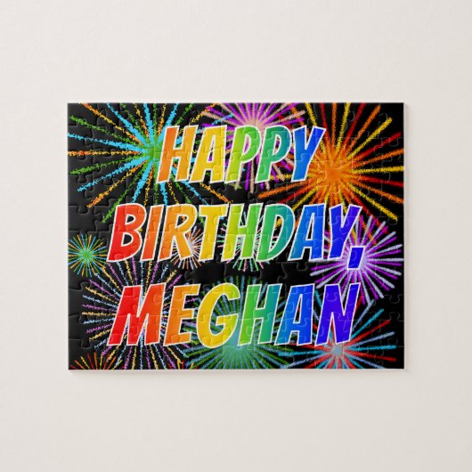 Vorname "MEGHAN", Fun "HAPPY BIRTHDAY" Puzzle (Horizontal)