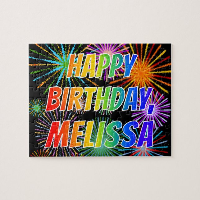 Vorname "MELISSA", Spaß "GLÜCKLICHER GEBURTSTAG" Puzzle (Horizontal)