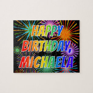 Vorname "MICHAELA", Spaß "GLÜCKLICHER BIRTHTAG" Puzzle