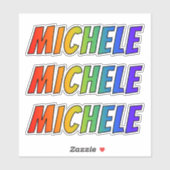 Vorname "MICHELE" mit/ Fun Rainbow Coloring Aufkleber (Blatt)