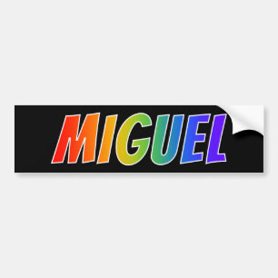 Vorname "MIGUEL": Fun Rainbow Coloring Autoaufkleber