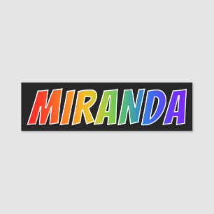 Vorname "MIRANDA": Spaß-Regenbogen-Farbton Namensschild