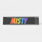 Vorname "MISTY": Fun Rainbow Coloring Schreibtischnamensplakette (Vorderseite )