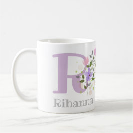 Vorname mit Blume. Blumendesign Kaffeetasse