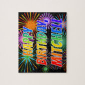 Vorname "MITCHELL", Spaß "GLÜCKLICHER GEBURTSTAG" Puzzle (Vertikal)