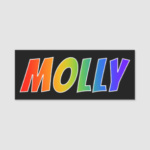 Vorname "MOLLY": Spaß-Regenbogen-Farbton Namensschild