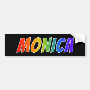 Vorname "MONICA": Fun Rainbow Coloring Autoaufkleber