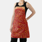 Vorname-Muster für Weihnachts-Rot- und Gold-Blätte Schürze (InSitu)