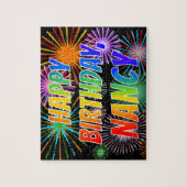 Vorname "NANCY", Spaß "GLÜCKLICHER GEBURTSTAG" Puzzle (Vertikal)