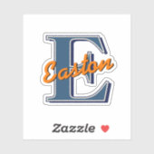 Vorname Navy Blue & Orange für benutzerdefinierte Aufkleber (Blatt)