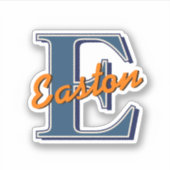 Vorname Navy Blue & Orange für benutzerdefinierte Aufkleber (Vorderseite)