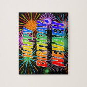 Vorname "NEVAEH", Fun "HAPPY BIRTHDAY" Puzzle (Vertikal)