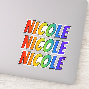 Vorname "NICOLE" mit Spaß-Regenbogen-Farbton Aufkleber