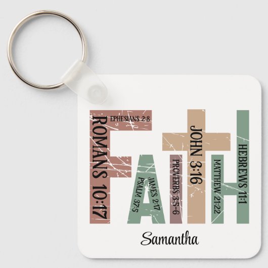 Vorname Niedliche Farbige Bibelversen Typografie Schlüsselanhänger (Vorderseite)
